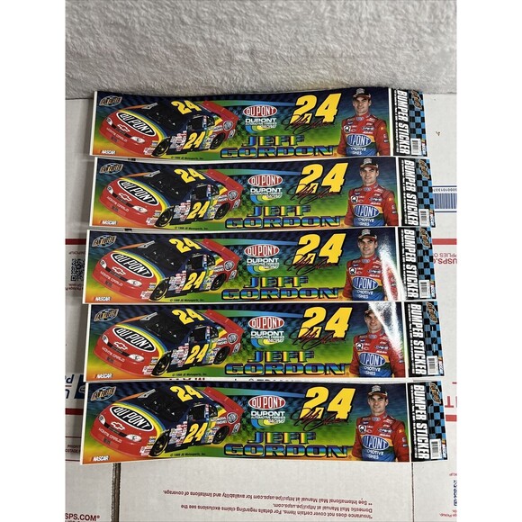 Lot of 5 Fan Fueler NASCAR Jeff Gordon #24 1999 Dupont Bumper Stickers/Decals - Picture 1 of 5